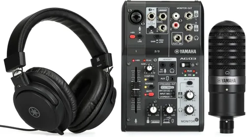 Miniatura 14 de Yamaha AG03MK2 Mezclador de bucle de transmisión en vivo negro de 6 canales/interfaz USB con Steinberg Software Suite
