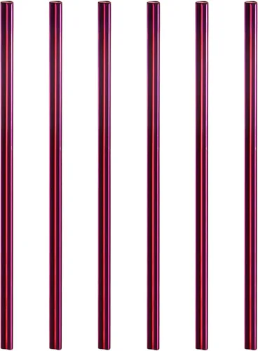 uxcell 6 popotes de metal reutilizables, 8.5 pulgadas, con forma de corazón, de acero inoxidable para beber batido, bebidas frías, bebidas (morado)
