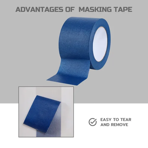Miniatura 6 de Lichamp Cinta adhesiva ancha de 3 pulgadas, 1 paquete de cinta azul para pintores, papel de enmascarar azul, 3 pulgadas x 55 yardas x 1 rollo
