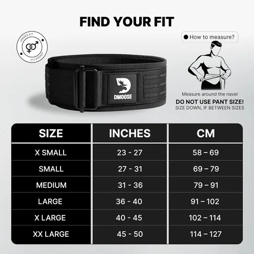 Miniatura 2 de DMoose Fitness Cinturón de levantamiento de pesas con bloqueo automático para hombres y mujeres, cinturón de nailon de 4 pulgadas para sentadillas