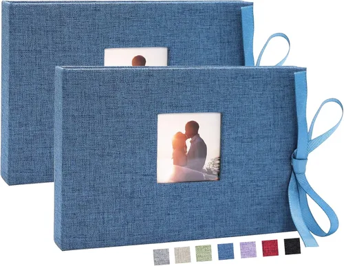 Miniatura 8 de Vienrose Álbum de fotos pequeño de 4 x 6 pulgadas, mini libro de fotos con bolsillos, páginas transparentes con capacidad para 52 fotos, cubierta