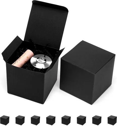 Mcfleet Cajas de regalo negras con tapas de 4 x 4 x 4 pulgadas, paquete de 10 cajas de propuesta de padrinos de boda, caja de regalo de cartón para