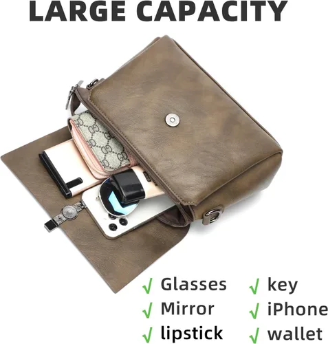 Miniatura 6 de KouLi Buir Bolsos cruzados para mujer, bolsos de cuero sintético, bolsos de diseñador de moda, bolso de hombro de mano de noche