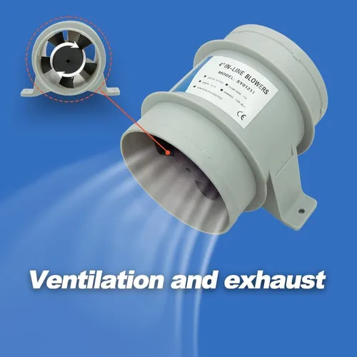 Miniatura 3 de Soplador en línea, ventilador de sentina 12 V 4 A, ventilador de sentina marina para barco ventilador fresco ventilación marina