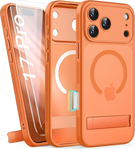 Miniatura 45 de BXYJY Funda magnética para iPhone Air con soporte, compatible con MagSafe, botón de control de cámara, protección completa de la lente, caída