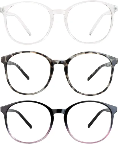 Miniatura 19 de Gafas presbíopicas multifocales progresivas redondas vintage, gafas de luz anti-azul., Negro