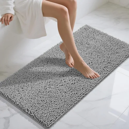 Miniatura 95 de Yimobra Alfombras lavables para baño, alfombra de baño de chenilla súper suave y absorbente para piso y alfombra, alfombra antideslizante de secado