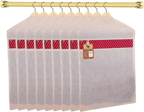 atorakushon 100% algodón colgante sari cubre ropa bolsa de almacenamiento de ropa 26 x 18 pulgadas tamaño grande organizador de armario de tela para