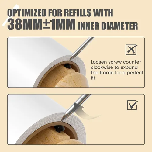 Miniatura 8 de IMMHABI Rodillo de pelusa con mango de madera, repuestos de 6.3 pulgadas, 4 rollos x 90 hojas con herramienta ajustable, removedor de pelo