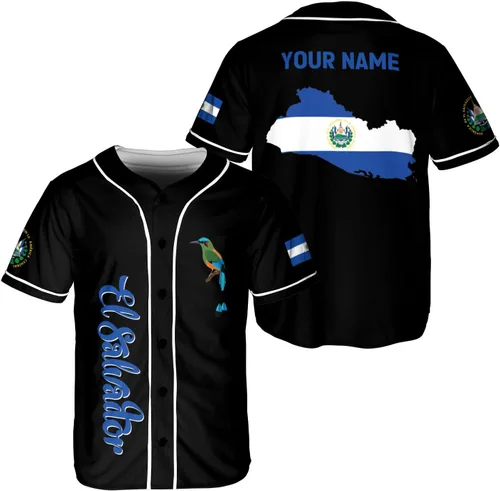 Miniatura 6 de Parvii Camiseta de béisbol personalizada de El Salvador Orgulloso, camiseta de El Salvador, camiseta de El Salvador, Jersey de El Salvador