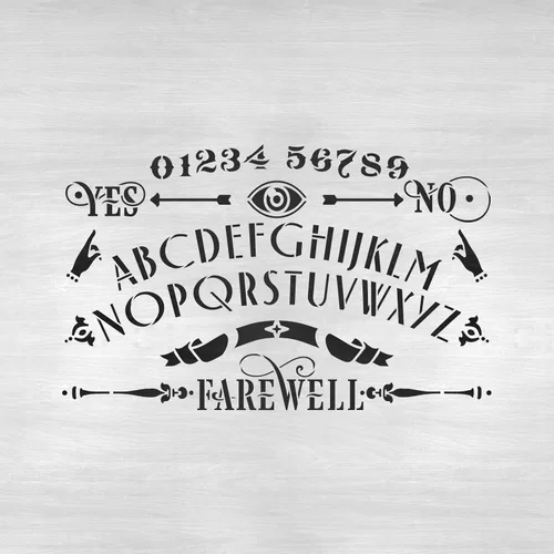 Miniatura 4 de Ouija - Plantilla de plantilla para paredes y manualidades, plantillas reutilizables para pintar en tamaños pequeños y grandes