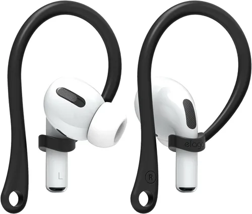 elago Ganchos para las orejas diseñados para AirPods Pro 3 y Pro 2 y Pro, 4, 3, 2 y 1, accesorios para auriculares, antideslizantes, diseño Negro