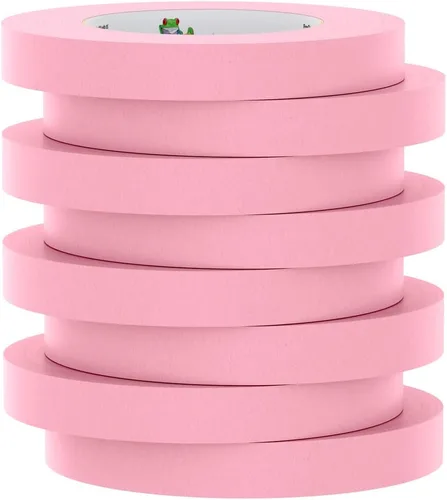 Miniatura 2 de FrogTape Cinta adhesiva rosa de alta temperatura 325, grado de rendimiento, adherencia media-alta, 0.709 in x 180.4 ft, 8 rollos por paquete
