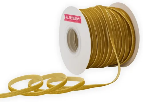 Miniatura 49 de Cinta de terciopelo de nailon de una sola cara, carrete de 1 1/2 pulgadas x 25 yardas (dorado)