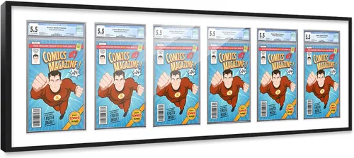 Miniatura 57 de Marco de cómic con paspartú para 8 CGC, CBCS o PGX Graded Comics - Marco de cómic blanco para cómics de 8.125 x 13 pulgadas Marco blanco