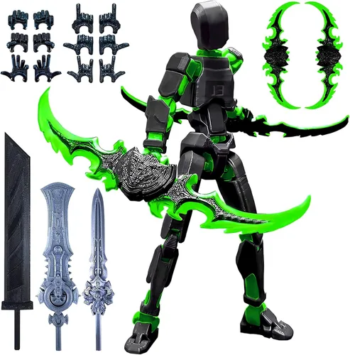 Miniatura 10 de altuco Juego de figuras de acción T13, figuras de acción Titan 13 con múltiples accesorios, relleno de calcetín de Navidad para niños (dorado)