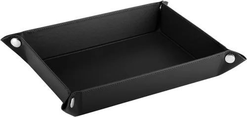 Luxspire Bandeja de valet bandeja de piel sintética bandeja de Catchall bandeja de llaves de joyería para hombres y mujeres placa de almacenamiento