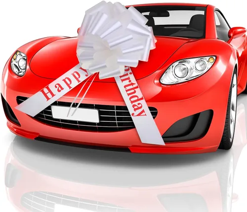 Miniatura 7 de WILLBOND Lazo Grande de Feliz Cumpleaños para Automóvil Lazo Decorativo Grande para Envolver Regalos Lazo Gigante con Cinta para Tirar para Blanco