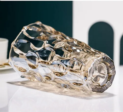Miniatura 5 de Florero de cristal ámbar grueso de 9.5 pulgadas de alto para decoración del hogar, comedor, mesa de boda, oficina, vacaciones, fiesta, centro de mesa