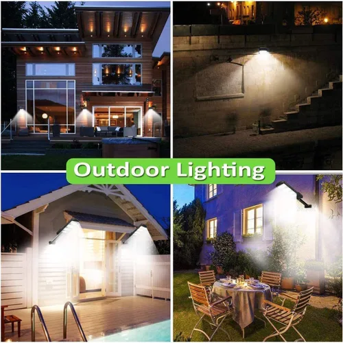 Miniatura 8 de SyouHome Paquete de 4 luces solares para exteriores, sensor de movimiento con control remoto, 3 modos, 2000 lm, 213 LED, luces solares