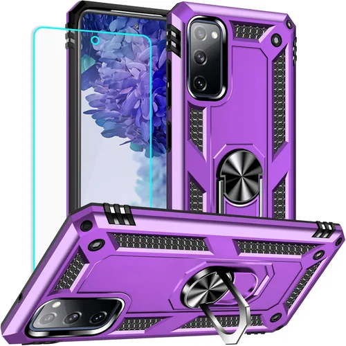 Miniatura 12 de Yiakeng Funda para Samsung Galaxy S20 FE, funda Galaxy S20 FE 5G con protector de pantalla HD, fundas protectoras de grado militar con anillo