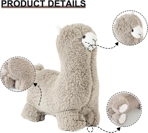 Miniatura 8 de Marwood Lindo tope de puerta decorativo para el hogar y la oficina, tope de puerta interior con peso de alpaca de tela de animal de peluche Gorra