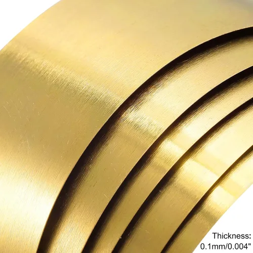 Miniatura 4 de uxcell Rollo de hoja de latón, placa de hoja de metal 1000 mm x 40 mm x 0,1 mm