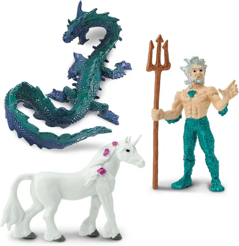 Miniatura 3 de Safari Ltd. Reino mítico TOOB - 8 mini figuras: Quimera, Grifo, Fénix, Unicornio, Dragón marino, Minotauro, Poseidón y Sirena - Figuras de juguete