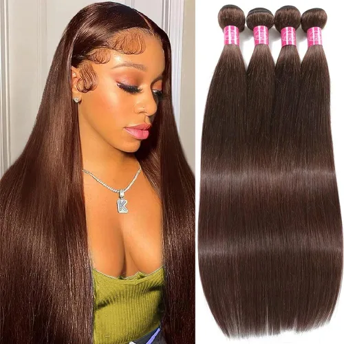 Miniatura 28 de Paquetes de pelo lacio brasileño, cabello humano virgen 100% sin procesar, color negro natural, 4 paquetes, 12, 14, 16 y 18 pulgadas