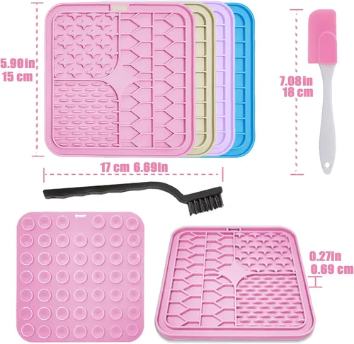 Miniatura 5 de Alfombrilla para Lamer para Perros y Gatos, Almohadilla para Lamer para Gatos con Ventosas para Alivio de la Ansiedad en Perros, Almohadillas