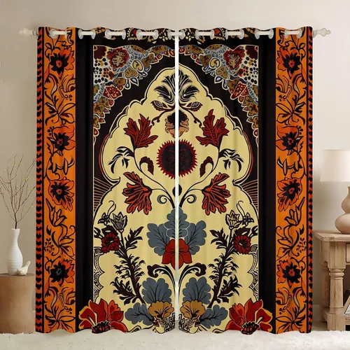 Miniatura 35 de Cortinas y cortinas de damasco turquesa para adultos, cortinas opacas barrocas victorianas antiguas, 2 paneles de 38 pulgadas de ancho x 54 pulgadas