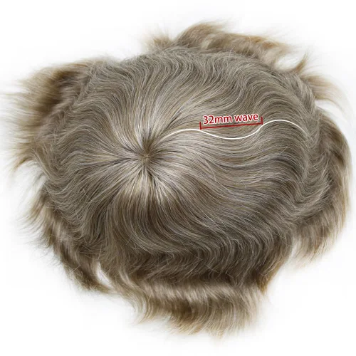 Miniatura 8 de Toupee For Men Hair Piece Fine Mono Hair System For Men Human Hair Mens Toupee Hair Piece For Men Hair Replacement Protesis Capilar 8x10 Medium