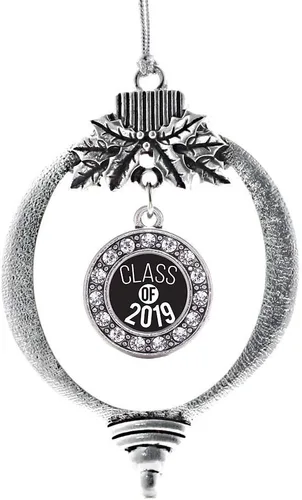 Miniatura 60 de Inspired Silver - Bonita bandera estadounidense - Adorno de Navidad plateado - Adorno de árbol de Navidad con dije circular con circonita cúbica