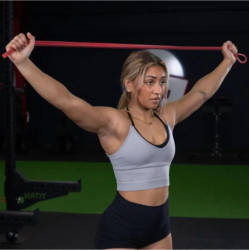 Miniatura 7 de Titan Fitness Bandas de látex ligeras de 41 pulgadas, bandas de dominadas, juego de bandas de resistencia para entrenamientos, fitness