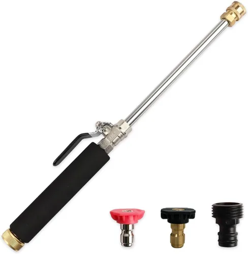Boquilla de manguera de alta presión para coche de jardín, boquilla de chorro de metal resistente para lavadoras de alta potencia para limpieza al