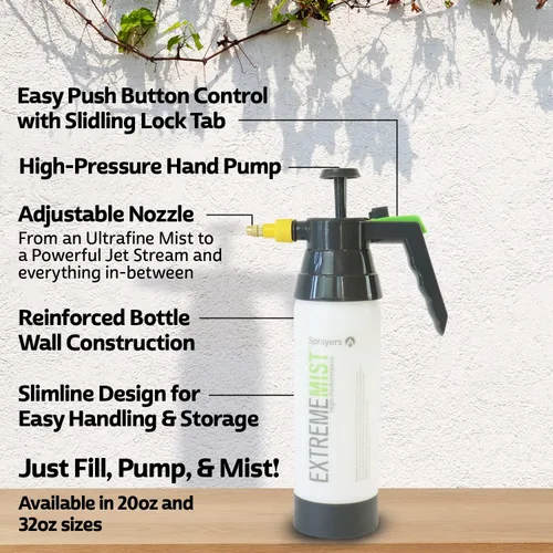 Miniatura 3 de ExtremeMIST Pulverizador para pájaros de alto rendimiento Mister de bomba aviar ultrafino Mister de baño de pájaros de mano para mascotas