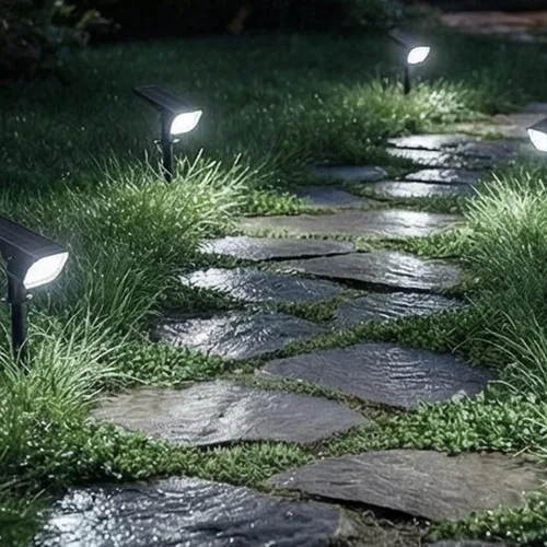 Miniatura 7 de Ensenior Focos solares para exteriores, 56 LEDs con brillo ajustable, 6500K, luces solares LED de jardín, iluminación de paisaje para Halloween