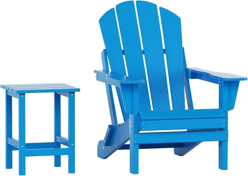 Miniatura 14 de WO Home Furniture - Juego de 3 sillas plegables para exteriores, mesa auxiliar, resistente a la intemperie y a los rayos UV, para césped, jardín