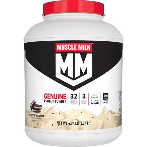 Miniatura 10 de Muscle Milk Polvo de Proteína Genuine, Crema de Banano, 1.93 Libras, 13 Porciones, 32g de Proteína, 4g de Azúcar, Calcio, Vitaminas A, C y D