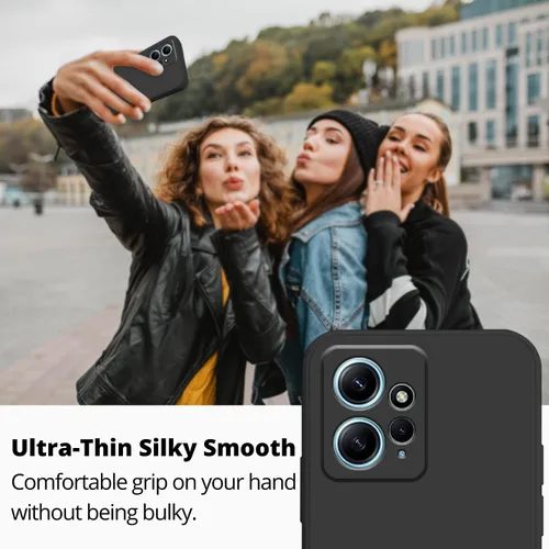 Miniatura 2 de Compatible con Xiaomi Redmi Note 12 4G Funda Silicona Líquida Verde Oscuro, Teléfono Suave Táctil Suave para Redmi Note 12 4G Funda Silicona A Negro