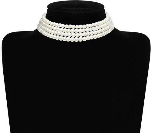 Miniatura 4 de BABEYOND - Collar de gargantilla de perlas de imitación redondo, collar estilo años 20, accesorios para fiesta temática Gatsby