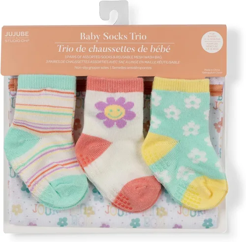 Miniatura 7 de JuJuBe Calcetines a juego para mamá y bebé niño o niña, regalos de baby shower, artículos esenciales para recién nacidos Happy Baby Vibes
