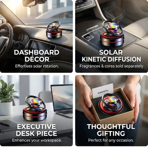 Miniatura 2 de Girador solar para salpicadero, difusor cinético de decoración de automóvil alimentado por el sol, accesorios automotrices con temática espacial
