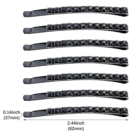 Miniatura 2 de 40 pinzas de metal de 2.44 pulgadas con diamantes de imitación negros, horquillas decorativas y brillantes para el cabello, accesorios