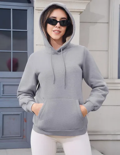 Miniatura 48 de MAGCOMSEN Sudaderas con capucha para mujer, con forro de sherpa, de vellón, para invierno, cálido, pesado, de algodón, con bolsillo