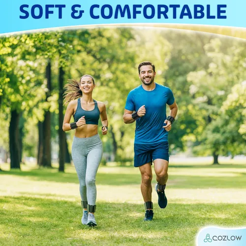 Miniatura 7 de Cozlow - Ankle & Wrist Weights - for Men & Women - 1 Pair - Adjustable Silicone Workout Bands for Fitness & Strength Training - Wearable Leg & Cuff