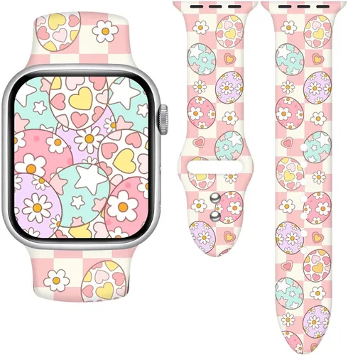 Miniatura 43 de Correa de reloj Holidays compatible con Apple Watch Series 11 10 9 8 7 6 5 4 3 Ultra SE para mujeres y hombres, correa de calabaza de silicona suave