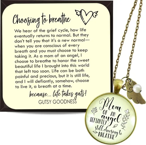 Miniatura 31 de Gutsy Goodness Miscarriage Necklace Comforting Sentimental Handmade Jewelry For Mom - Pendant, Message Card, Keepsake Gift Box