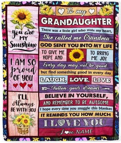 Miniatura 8 de Manta personalizada de baloncesto con texto en inglés "To My Granddaughter from Grandma Grandpa Stay Strong Be Confident Believe in Yourself", manta