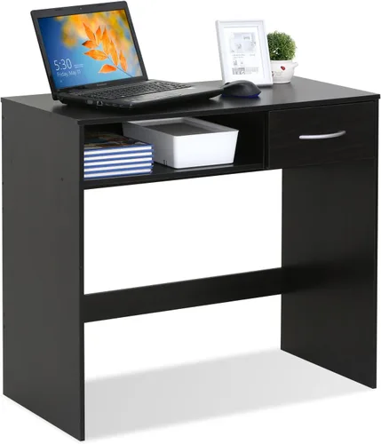 Miniatura 3 de FURINNO Jaya - Escritorio de estudio para computadora con cajón, marrón